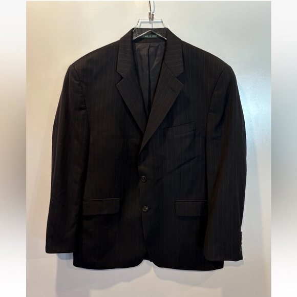 Lauren‎ Ralph Lauren Wool Flannel Pinstripe Three Button Blazer Mens 48R (BR) - Picture 1 of 6